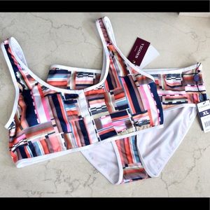 Vigoss | Lined Mesh Retro Print Bikini Swimsuit